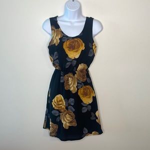 Black & Yellow Floral dress